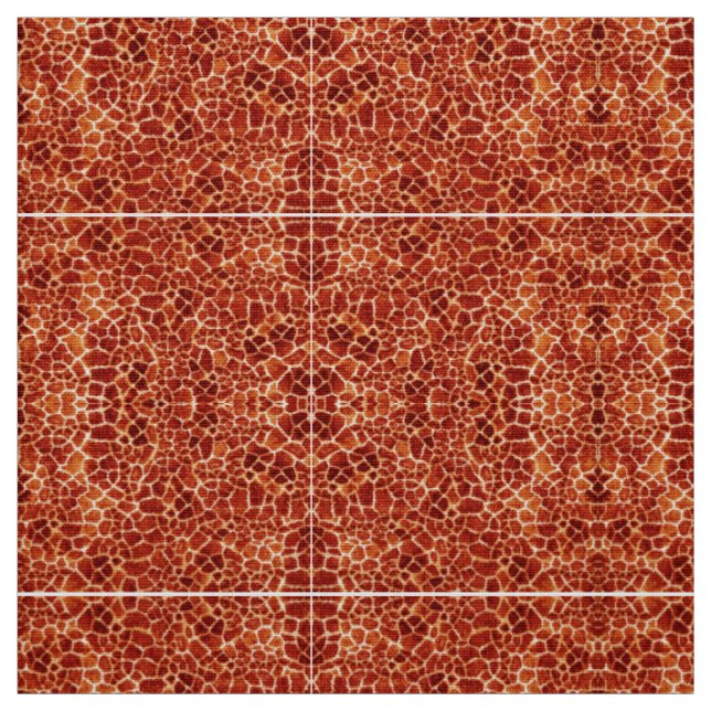 RED GIRAFFE SKIN Wild Animal Pattern Fabric (Swatch)