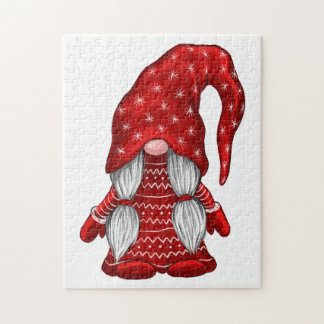Red Girl Gnome Jigsaw Puzzle