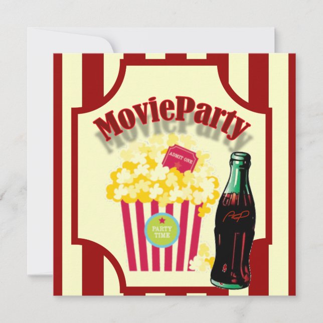 Red Girls Movie Anniversaire Fête Invitation (Devant)