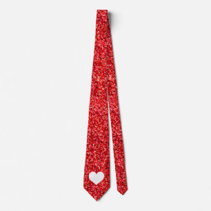 RED GIRLY GLITTER TIE