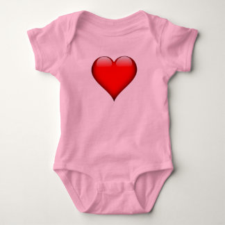 Red Glass Heart Customizable Baby Bodysuit