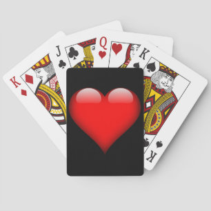 Red Glass Heart Customizable Playing Cards