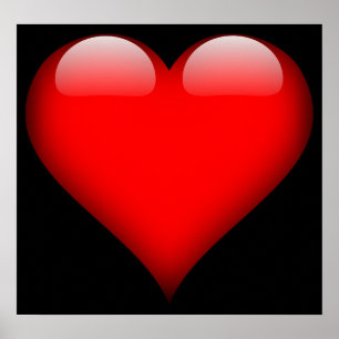Red Glass Heart Customizable Poster