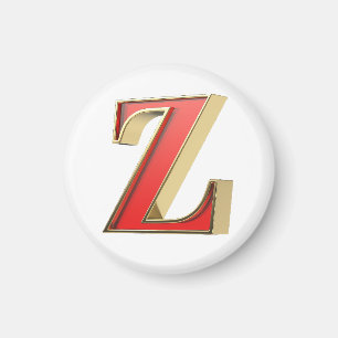 Red glass letter Z Magnet