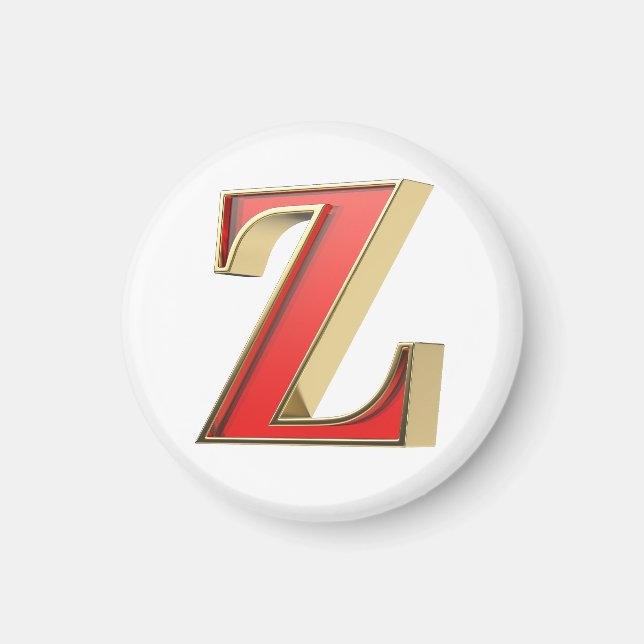 Red glass letter Z Magnet (Front)