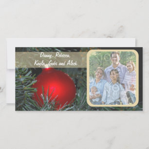 Red Glass Ornament In A Tree Photo Card