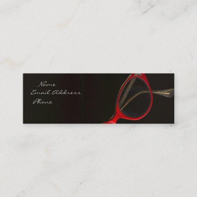 Red Glasses by Leslie Harlow Mini Business Card (Front)