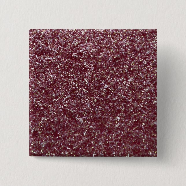 Red Glitter 2 Inch Square Button (Front)