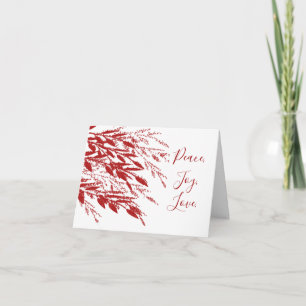 Red Glitter Branches Contemporary Christmas Card
