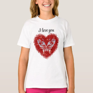 Red glitter butterfly T-Shirt