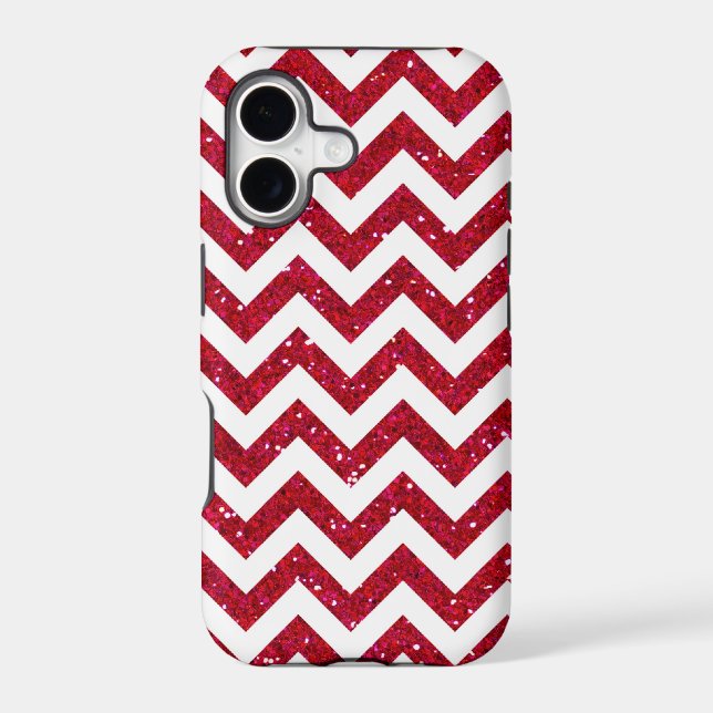 Red Glitter Chevron Pattern (Back)