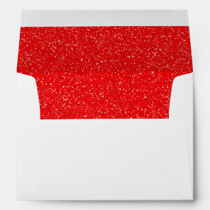 Red glitter Christmas invite envelope