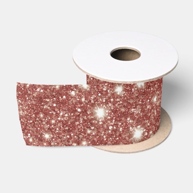 Red Glitter Christmas Satin Ribbon (Spool)