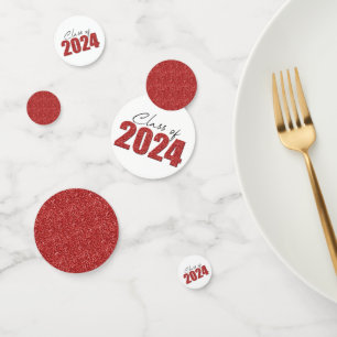Red Glitter Class of 2024 Confetti