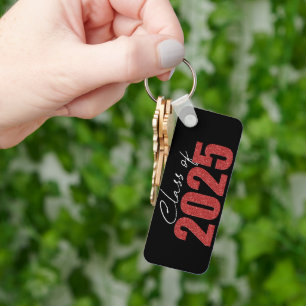 Red Glitter Class of 2025 Keychain