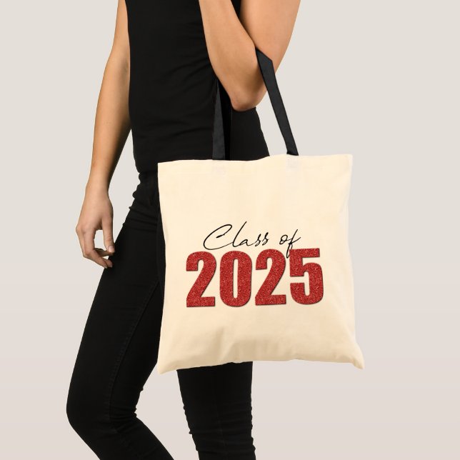 Red Glitter Class of 2025 Tote Bag (Front (Product))