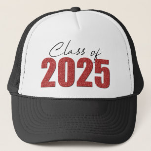 Red Glitter Class of 2025 Trucker Hat