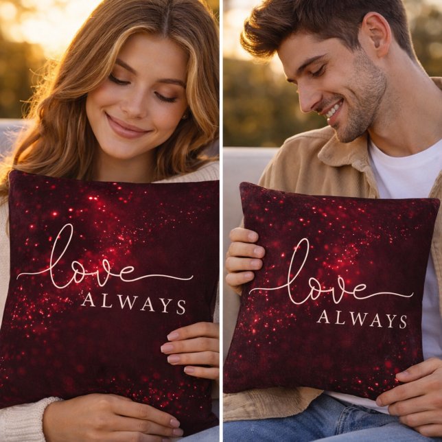 Red Glitter Couple Decor Cushion (Creator Uploaded)