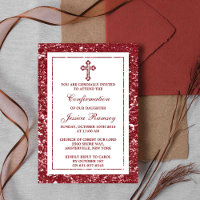 Red Glitter Cross Holy Communion Or Confirmation