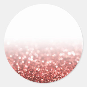 Red Glitter Custom Trendy Classic Round Sticker