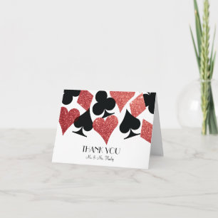 Red Glitter Destiny Las Vegas Wedding Thank Yo You Card