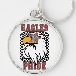 Red Glitter Eagles Pride Game day Fan Gear button Keychain