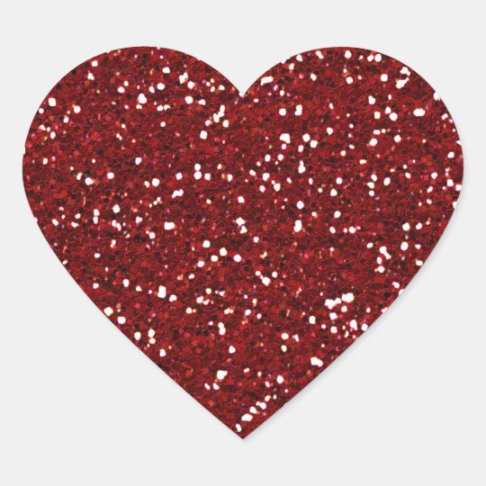 Red Glitter (Faux) Heart Sticker