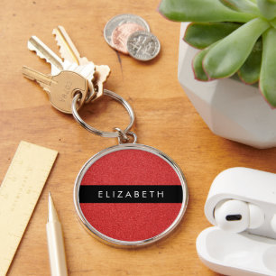 Red Glitter, Glitter Background, Your Name Keychain