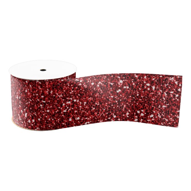 Red Glitter Glitz Grosgrain Ribbon (Spool)