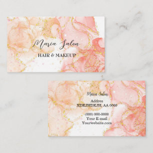 Red glitter gold  watercolor Business Card