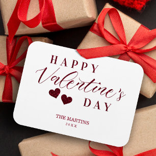 Red Glitter Happy Valentine's Day Hearts Magnet