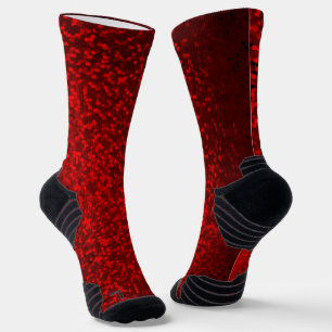 red glitter heart  socks