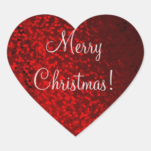 red glitter heart sticker