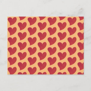Red Glitter Hearts Postcard