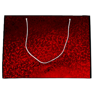red glitter large gift bag
