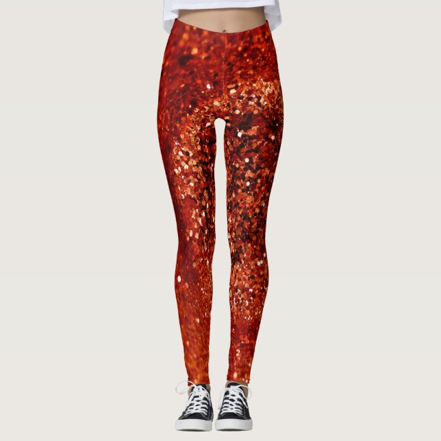 Red Glitter Leggings (Front)