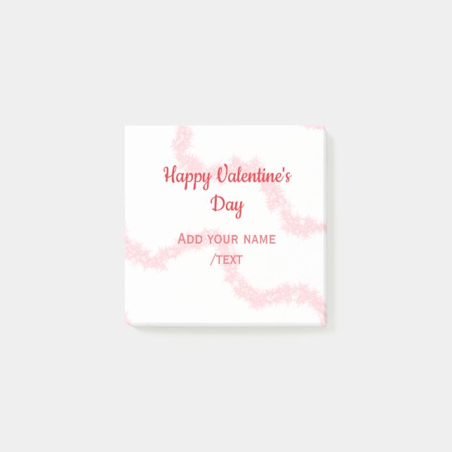 Red glitter lines happy Valentine's day spiral nam Post-it Notes (Front)