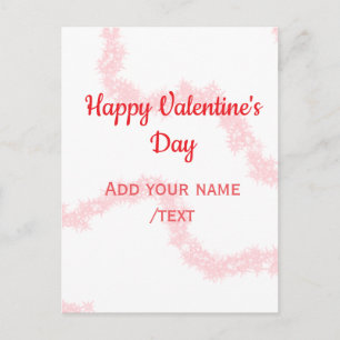 Red glitter lines happy Valentine's day spiral nam Postcard