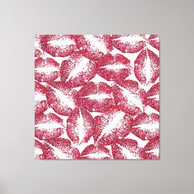 Red Glitter Lips #3 Canvas Print (Front)