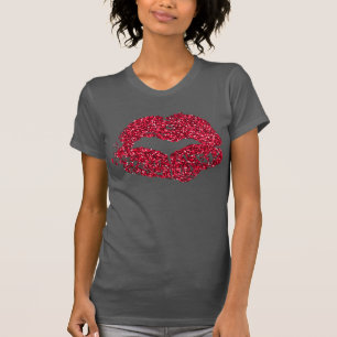 Red Glitter Lips Shirt