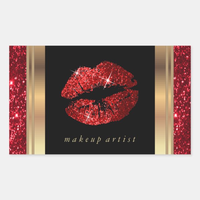 Red Glitter Lips Sticker (Front)