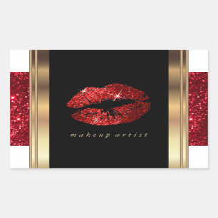 Red Glitter Lips Sticker