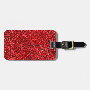 Red Glitter Luggage Tag