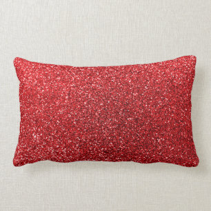 Red glitter lumbar pillow