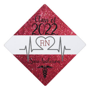 Red Glitter Nursing Graduatuion Tassel Topper