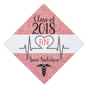 Red Glitter Nursing Graduatuion Tassel Topper