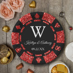 Red Glitter Poker Chip Casino Wedding Party Paper Plate<br><div class="desc">Celebrate in style with these trendy poker chip paper plates. The design is easy to personalize with your own wording and your family and friends will be thrilled when they see these fabulous party plates.</div>