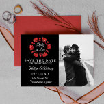 Red Glitter Poker Chip Casino Wedding Photo Save The Date<br><div class="desc">Celebrate in style with these modern and very trendy wedding save the date cards. This design is easy to personalize with your own special photo & wording and your guests will be thrilled when they receive these fabulous cards. Matching can be found in the collection.</div>