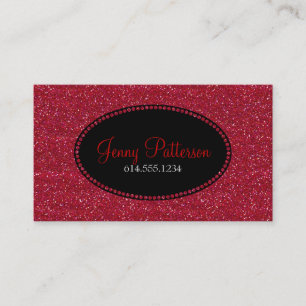 Red Glitter Pretty Elegant Business Cards