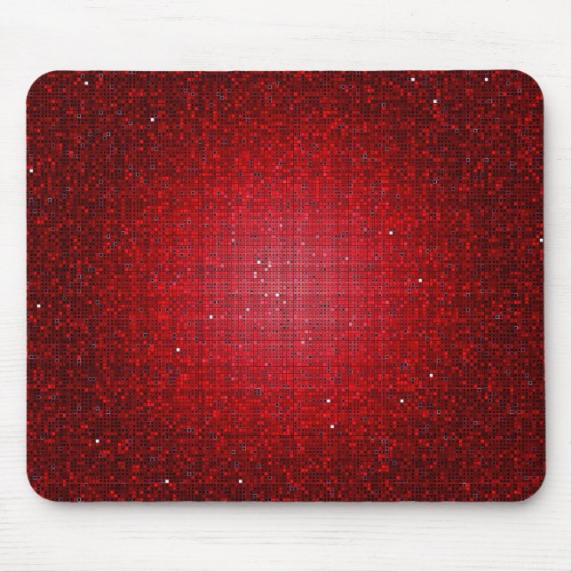 Red Glitter Sequin Disco Personalized Mousepad (Front)